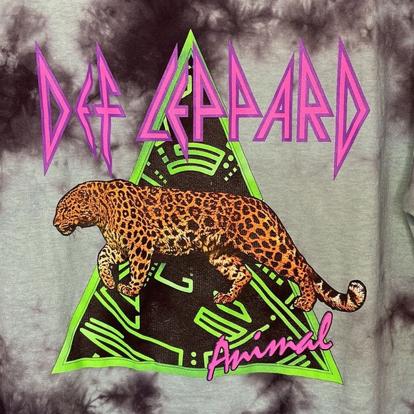 NWOT Licensed Def Leppard Animal Tie Dye Band Tee - Size Large - Picture 3 of 15